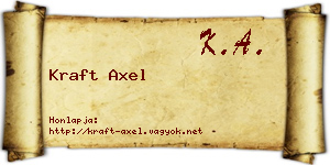Kraft Axel névjegykártya